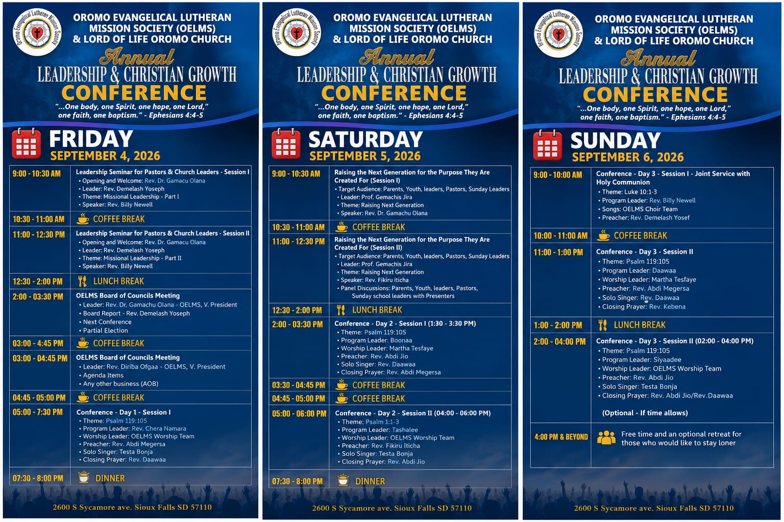 2026 OELMS Annual Conference Schedule — September 4–6, Sioux Falls, SD